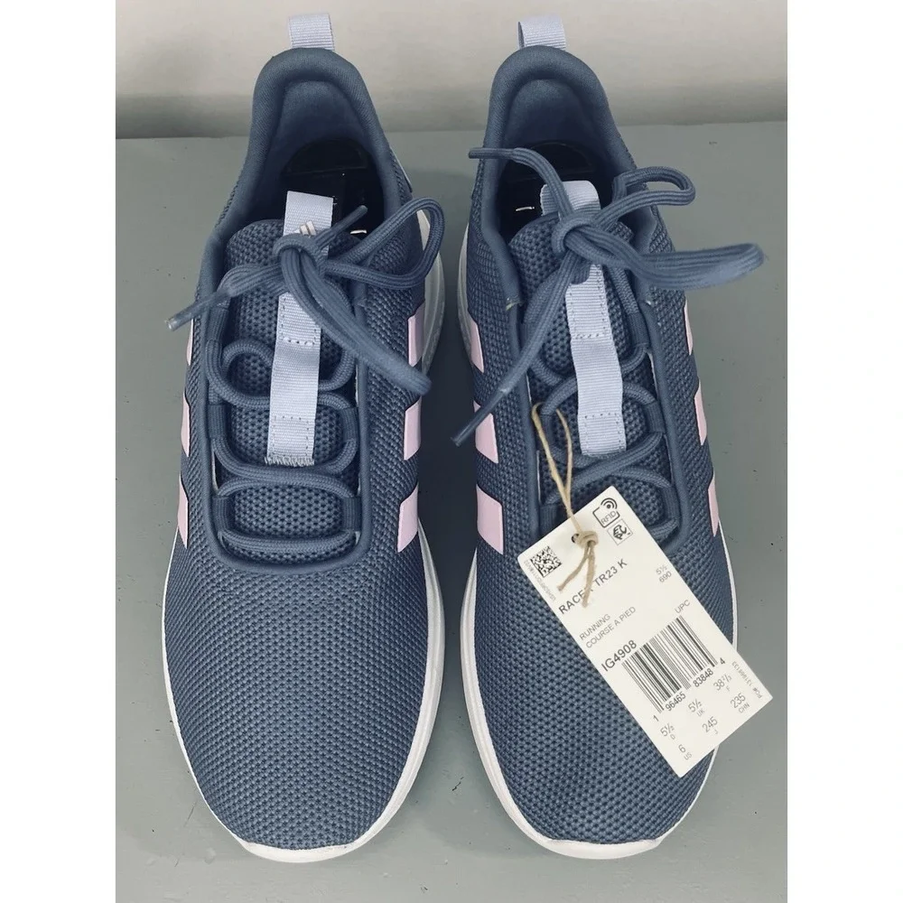 Adidas Running Shoes Racer TR23 K Size 6 Women's IG4908 Blue/Pink NEW‎ No Box - Picture 5 of 10